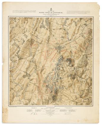 (CIVIL WAR.) John B. Bachelder. Map of the Battle Field of Gettysburg July 1st, 2nd, 3rd, 1863.